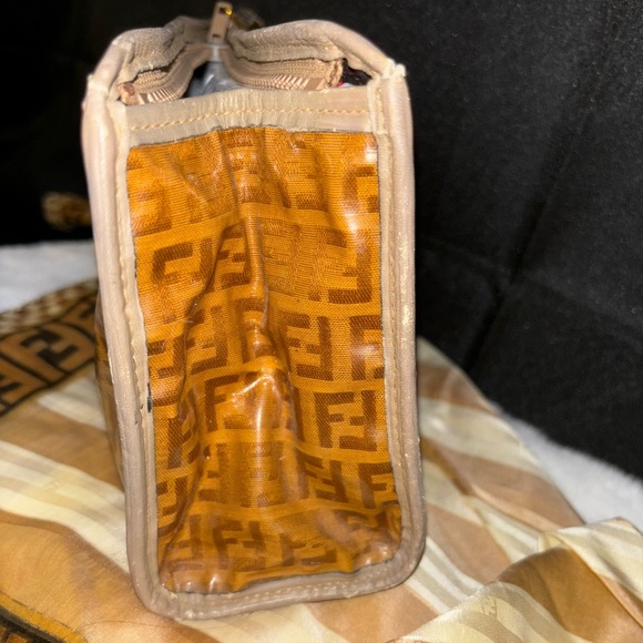 FENDI | Vintage SAS FF Logo Signatures Monograms Clutch Cosmetic Toiletery Bag - Picture 7 of 9